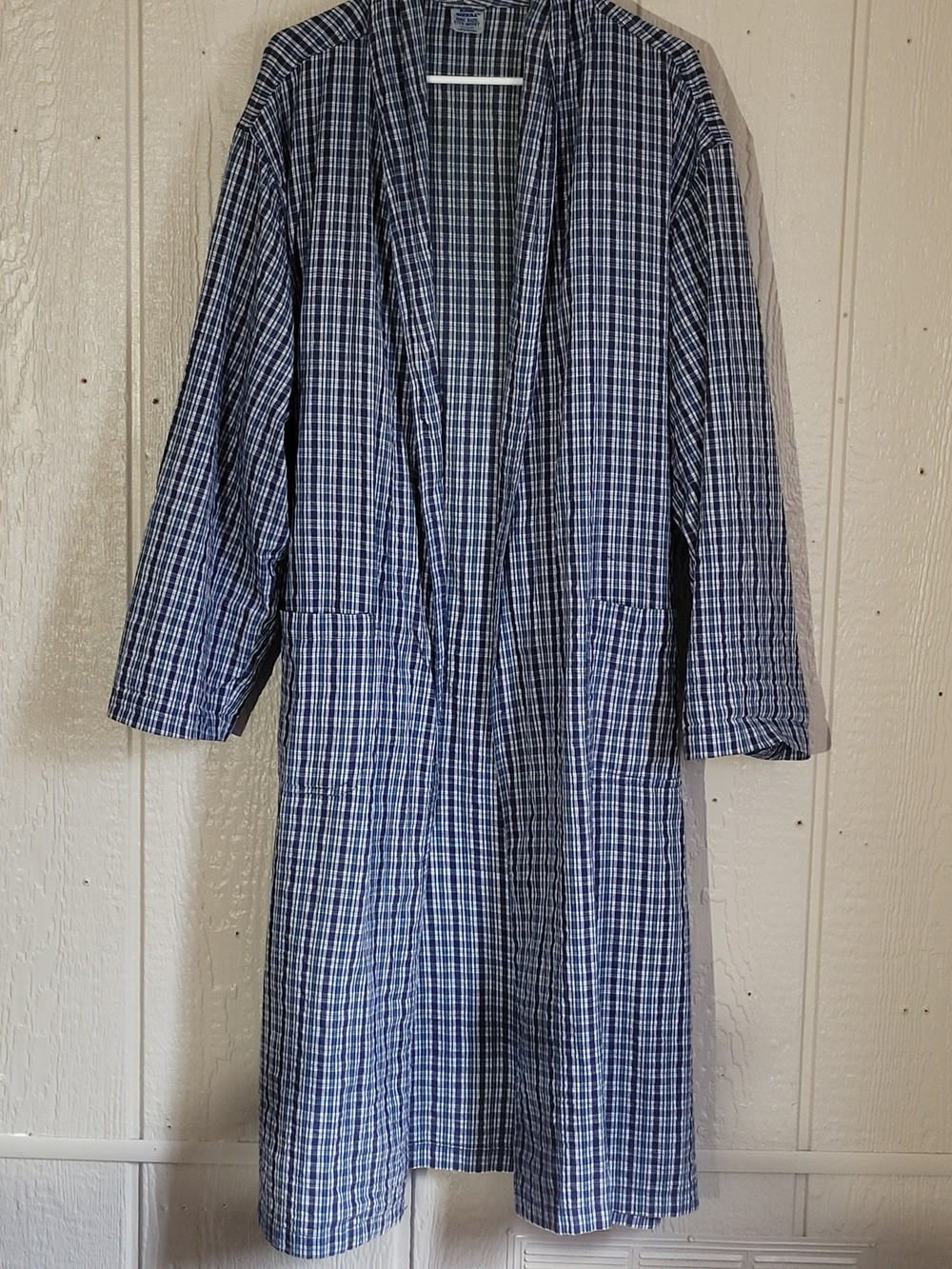 High Sierra Blue Plaid Men's Bath Robe
